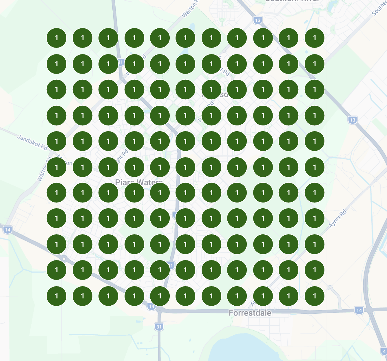Harrisdale Dentist local search grid